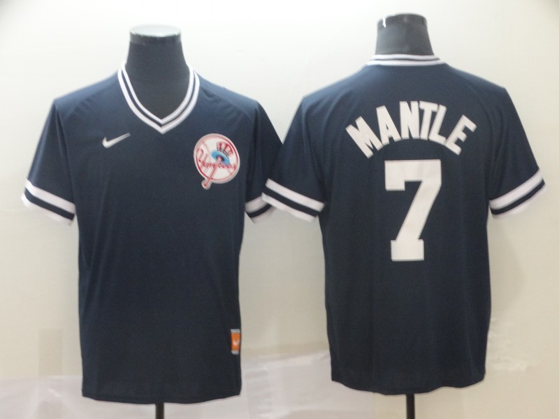 Men's New York Yankees Mickey Mantle #7 Navy Jersey